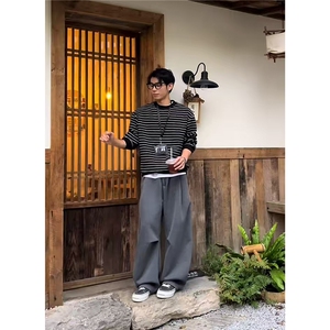 【现货】秋季美式慵懒风解构卫裤男女休闲运动弯刀裤 K06083 P55图片