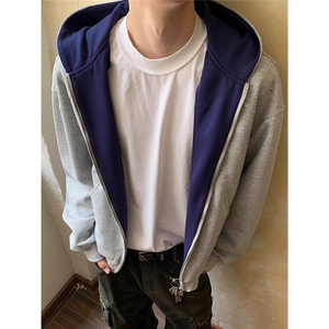 新款卫衣港风宽松简约连帽卫衣开衫男潮流帅气百搭513AKS2604P50