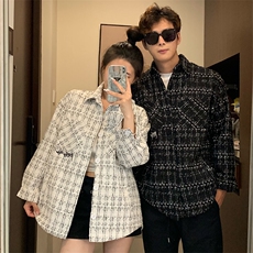 情侣装春秋装夹克外套时尚百搭复古设计感外套小香风上衣C666-88，男装夹克，星座911-2(原星座613-2）
