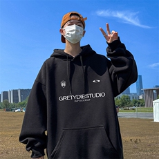 抖音得物供货可提供视频秋冬重磅美式宽松连帽卫衣DL2305，男装卫衣，电商A486