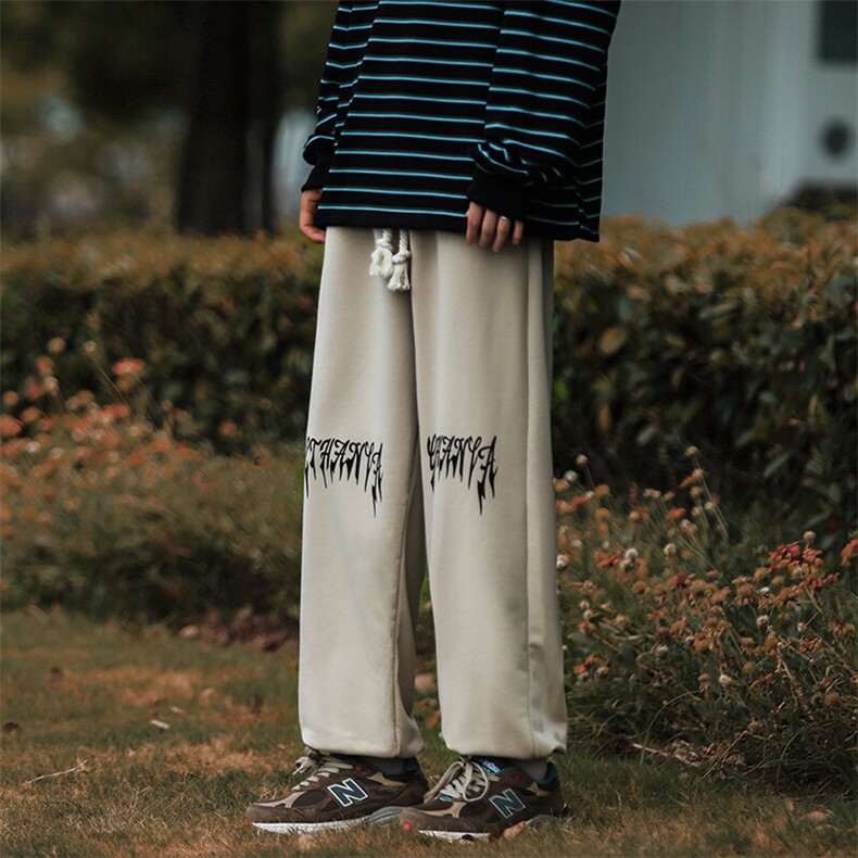 美式ins嘻哈高街复古字母印花休闲裤宽松阔腿裤KK068-P40,男装休闲裤,星座911-3