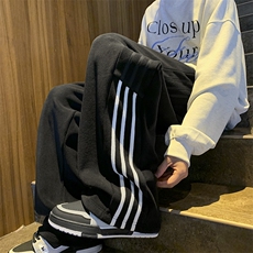 秋冬新款双面摇粒绒织带字母刺绣休闲裤XZ604-K117-特P40控78，男装休闲裤，星座604