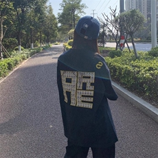 万针全刺绣工艺抖音得物高品质260克重磅纯棉双纱美式高街短袖T恤，男装T恤，电商A486