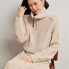 时尚潮流羊毛2024年秋季山羊绒7GBC同款半拉链元宝针羊毛衫，女装羊绒衫，臻维羊绒