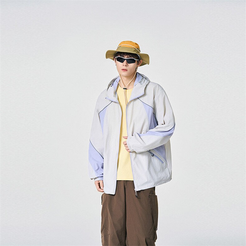 UPF50+有报告凉感轻薄透气宽松大码潮流防晒服DQC658-P48，男装防晒衣，电商B306