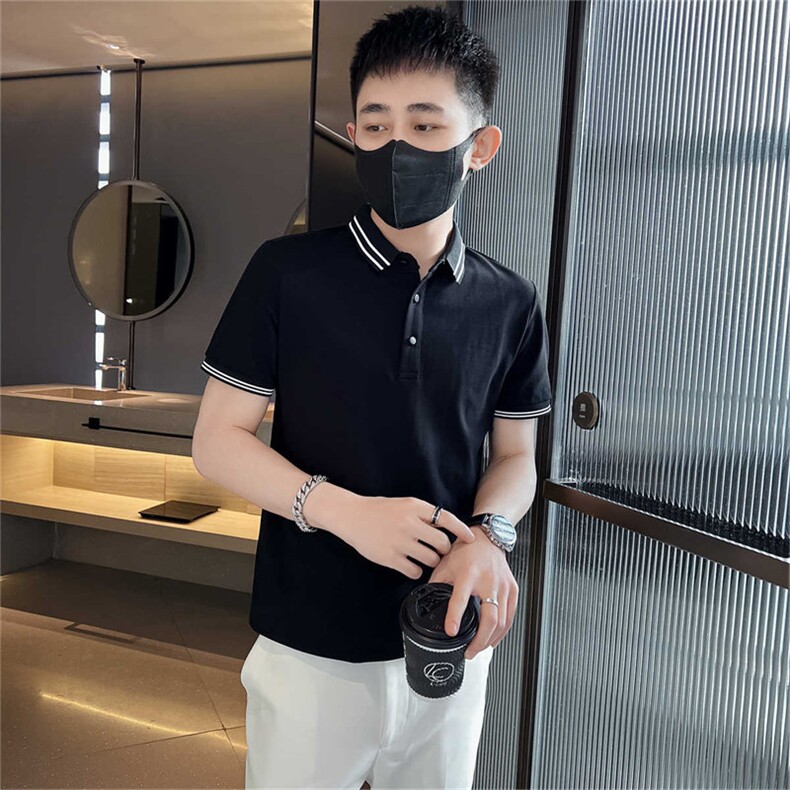 大码夏款高端短袖Polo衫男T恤珠地棉透气面料抖音直播款T063-P38,男装T恤,电商D342