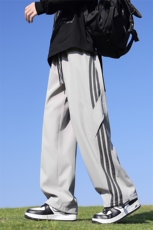 港风秋季新款宽松大码防水垂感两条杠休闲裤男MYK24-9850-P40，男装休闲裤，星座717