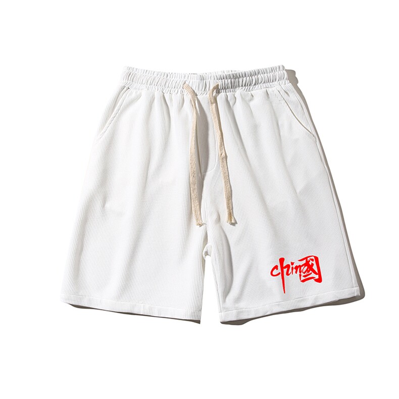 HD74276-P22华夫格短裤男大码宽松五分裤男直筒中裤,男装休闲裤,电商A040