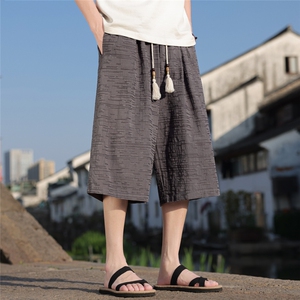 夏季风男装棉麻七分裤直筒超宽松休闲中裤A266-1-KZ880-P56,男装牛仔裤,电商A266-1
