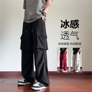 抖音品质夏季新款冰丝大口袋宽松工装裤B315-K24166-特p35控68图片
