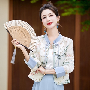 新中式国风阔腿裤女2024夏季新款气质禅意刺绣盘扣上衣图片
