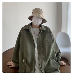 W008-P62 美式复古刺绣麂皮绒棒球服外套秋冬新款设计感翻图片