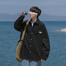 B225-C6036--P55-X69-贴标衬衫-棉-日系长袖衬衫翻领，男装衬衫，电商B225