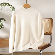 2025秋冬百搭时尚简约加厚半高领针织衫，女装羊绒衫，澳坤羊绒