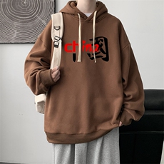 WY2189-P35加绒款-P40纯棉连帽卫衣男大码运动帽衫宽松薄外套男，男装卫衣，电商A040