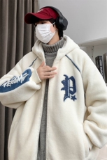 冬上新港风加绒加厚棉衣羊羔绒连帽外套男女987-P110控价158，男装棉衣，电商A441-1