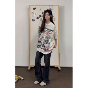 【有货】1274CC-特P28 汉堡薯条印花短袖t恤男女图片
