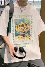 1港风休闲运动情侣大码M-5XL中性潮短袖T恤男DT7707P25控38，男装T恤，星座226-2