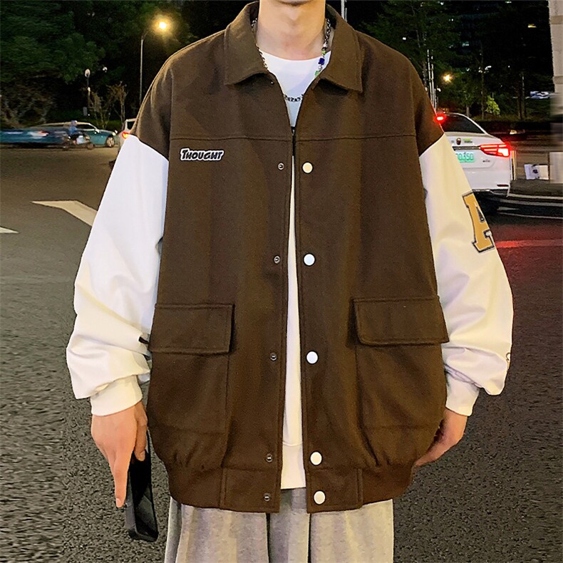 JK808P68港风拼接翻领百搭休闲宽松夹克外套男,男装夹克,星座1204-3