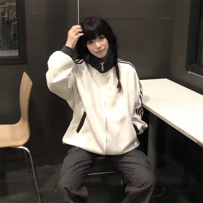 抖音得物高品质美式高街重磅结构设计拼接织带立领卫衣外套CM42，男装卫衣，电商A486