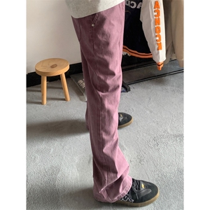 【有货】紫色517弯刀牛仔裤美式复古vibe裤子微喇裤KZ516LL-特48图片
