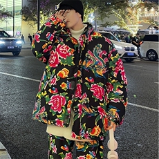 Y99男女休闲花衣服外套冬季保暖防寒面包衣服风大码汉服土潮，男装棉衣，星座115A(原星座507）