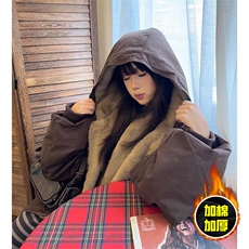 两面穿现货重磅短款座山雕棉衣男女双面穿毛毛绒棉服加厚外套，男装棉衣，电商A443