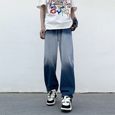 牛仔裤男韩版潮流帅气高街撞色2026夏季新款ins宽松长裤RK266-P41，男装牛仔裤，星座412