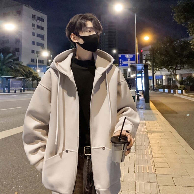 秋冬季连帽工装短款毛呢大衣韩系潮牌夹克外套812-F662-P118，男装毛呢大衣，星座812