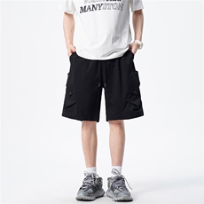 DK2506-特31控58宽松挺阔五分裤夏季男士休闲短裤100聚酯纤维，男装牛仔裤，电商B370