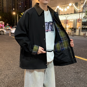 翻领夹克男春季简约宽松潮流百搭上衣服JK268-P78图片