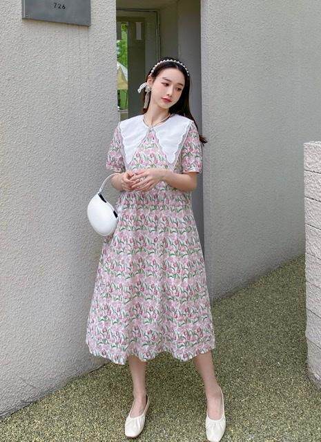 2022夏季连衣裙花裙子，女装连衣裙，泰靡(1F)