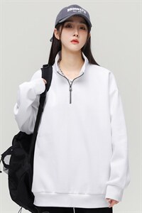 秋季新款基础纯色潮流宽松半高领休闲卫衣情侣款A305-EY-3617-P65图片