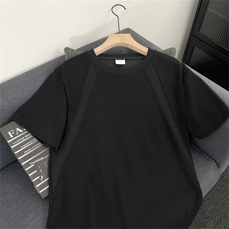 美式夏季潮牌简单t恤男款重圆领短袖小众半袖宽松上衣T0173-P35,男装T恤,星座308B-1