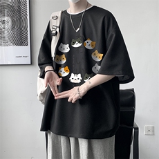HT73215-P22华夫格t恤男短袖男大码五分袖大皂风，男装T恤，电商A040