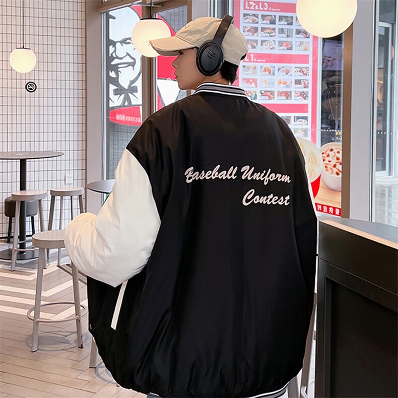 港风2025冬装开衫情侣棒球服夹克棉衣男棉服女棉袄外套P80控118,男装夹克,星座207