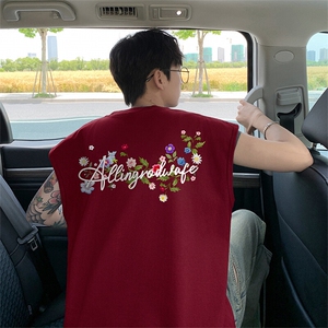 可48小时发货支持抖音得物来样二开240克重磅美式纯棉背心无袖t恤图片