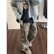 DA618-P60美式复古迷彩裤子男工装裤潮牌直筒长裤男潮-网图现货，男装牛仔裤，星座603-2
