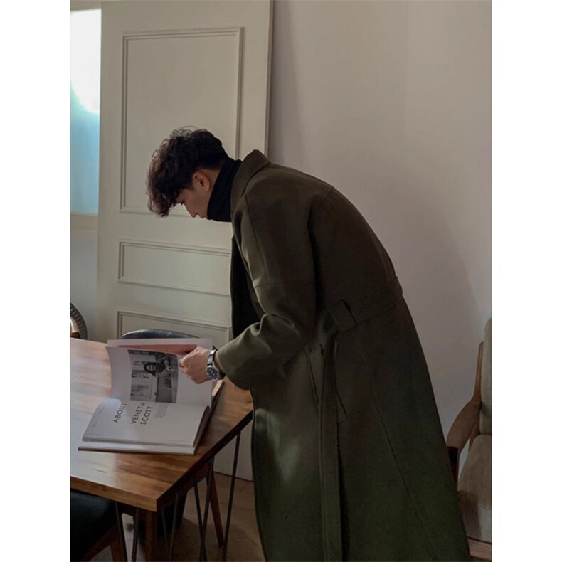 超长款秋冬超长款男士呢大衣韩版潮流加厚风衣DY0010P138,男装风衣,星座1004（原星座815-3）