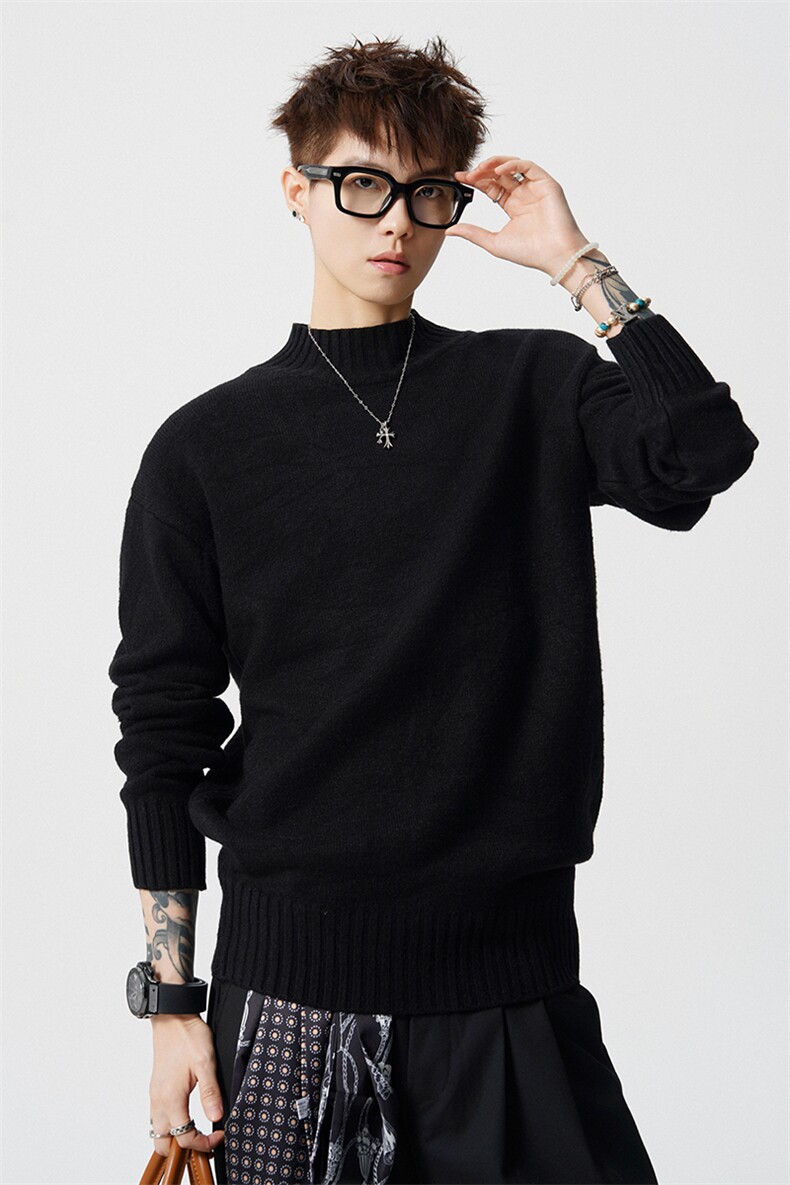 8XL-M圆领毛衣男秋冬保暖针织打底衫新款内搭上衣厚MY1218P45控68,男装T恤,电商D206-1