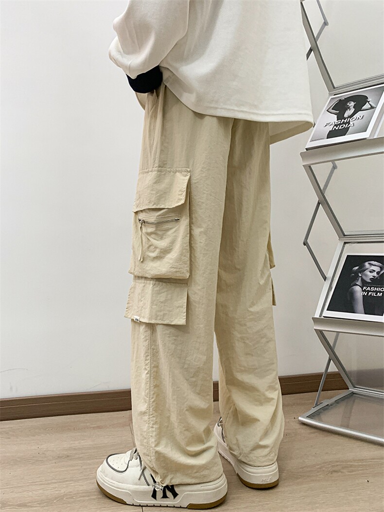 美式复古高级感拼接秋冬牛仔裤男宽松高街阔腿垂感直筒裤长裤,男装休闲裤,星座716-2