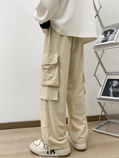 美式复古高级感拼接秋冬牛仔裤男宽松高街阔腿垂感直筒裤长裤，男装休闲裤，星座716-2