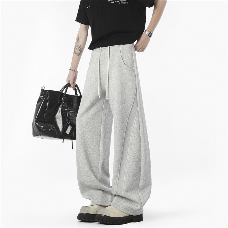 美式重磅弯刀裤子男夏运动重磅垂感卫裤直筒休闲长裤MK10129P47，男装休闲裤，星座1013-5