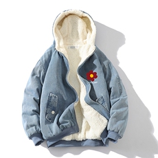 牛仔外套男大码加厚加绒衣男羊羔毛服男砖墙NM53257-P140，男装棉衣，电商A040A