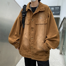 2024秋冬复古做旧牛仔外套男宽松港风嘻哈百搭牛仔衣ins潮牌夹克，男装夹克，星座505-2（原电商A260-1)