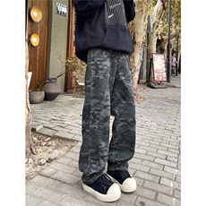 迷彩工装裤加长版高个子牛仔裤男188cm115直筒拖地阔腿裤KZ029P60，男装牛仔裤，电商B312