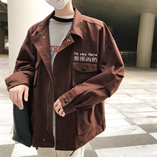 港风·新款·我很凶·的刺绣工装夹克刺绣外套薄款加绒款，男装夹克，电商A132（原电商B245）