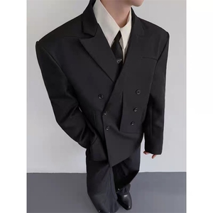 秋冬季男士网红西装外套高级感修身西服伴郎婚礼服时尚上衣图片