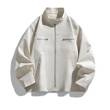 26春装高品质老钱风立领夹克外套男女美式潮牌拉链工装风宽松上衣，男装夹克，电商A486