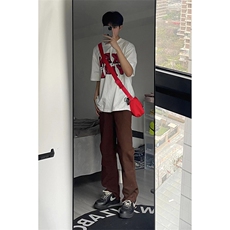 B221美式ins高街暗黑小众修身毛边微喇牛仔裤LK23004-P55控78，男装牛仔裤，电商B221